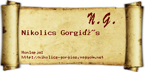 Nikolics Gorgiás névjegykártya